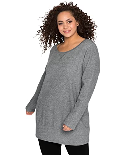 Sheego Damen Große Größen Sweatshirt mit Anti-Pilling-Ausrüstung Sweatshirt Freizeitmode sportlich Rundhals-Ausschnitt - unifarben von Sheego