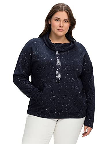 Sheego Damen Große Größen Sweatshirt mit Minimalprint, in Struktur-Qualität Sweatshirt Freizeitmode sportlich Rundhals-Ausschnitt - Gemustert von Sheego