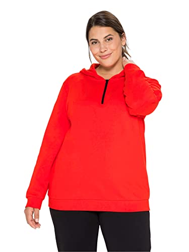 Sheego Damen Große Größen Sweatshirt mit Reißverschluss am Ausschnitt Freizeitmode sportlich Rundhals-Ausschnitt - von Sheego