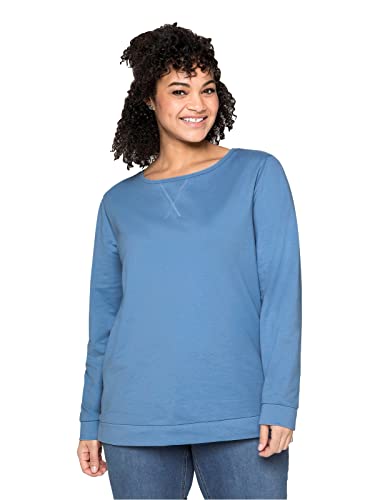 Sheego Damen Große Größen Sweatshirt mit seitlichen Reißverschlüssen Basicmode sportlich Rundhals-Ausschnitt - von Sheego