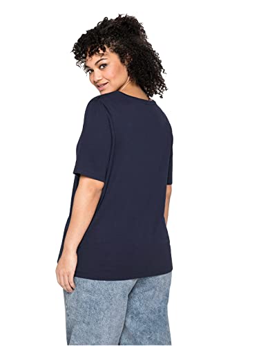 Sheego Damen Große Größen T-Shirt aus Reiner Baumwolle T-Shirt Basicmode sportlich Rundhals-Ausschnitt - unifarben von Sheego