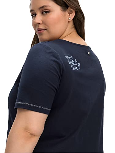 Sheego Damen Große Größen T-Shirt mit Print hinten auf der Schulter T-Shirt Freizeitmode sportlich Rundhals-Ausschnitt - unifarben von Sheego