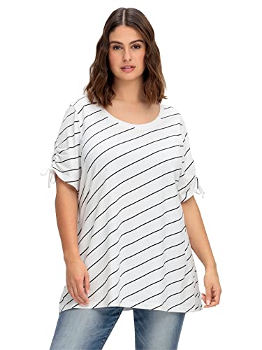 Sheego Damen Große Größen T-Shirts im Doppelpack im Doppelpack, mit Tunnelzug am Arm Longshirt Freizeitmode sportlich Rundhals-Ausschnitt - #Empty# von Sheego