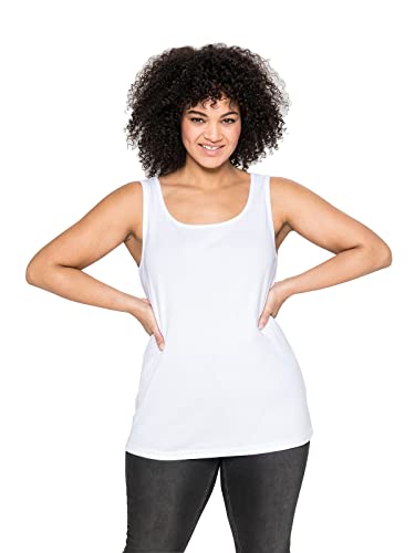 Sheego Damen Große Größen Tanktop aus Reiner Baumwolle Tanktop Basicmode sportlich Rundhals-Ausschnitt - unifarben von Sheego