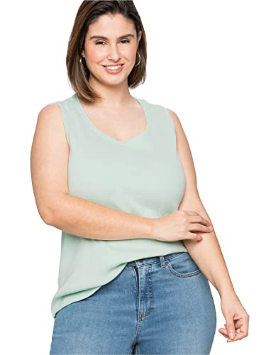 Sheego Damen Große Größen Tanktop in RIPP-Qualität mit Rundhalsausschnitt Tanktop Freizeitmode sportlich Rundhals-Ausschnitt - unifarben von Sheego