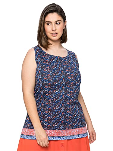 Sheego Damen Große Größen Tanktop mit Paisley-Alloverdruck Tanktop Citywear feminin Rundhals-Ausschnitt - Gemustert von Sheego