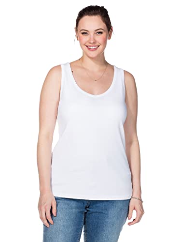 Sheego Damen Große Größen Top aus dehnbarer Shirtware Trägertop Freizeitmode sportlich V-Ausschnitt - unifarben von Sheego