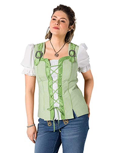 Sheego Damen Große Größen Trachtenbluse im Trachten-Look Trachtenbluse Oktoberfestmode feminin - Gemustert von Sheego