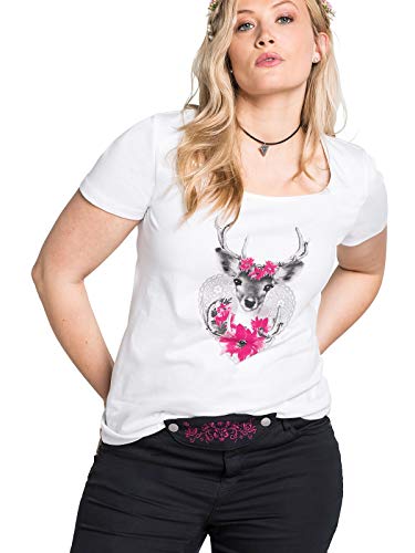 Sheego Damen Große Größen Trachtenshirt mit Frontprint T-Shirt Oktoberfestmode trendig Rundhals-Ausschnitt - Bedruckt von Sheego