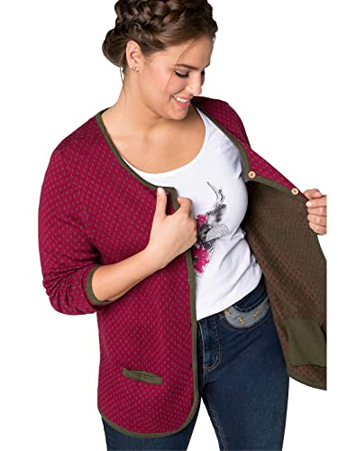 Sheego Damen Große Größen Trachtenstrickjacke in Trachtenoptik Strickjacke Oktoberfestmode feminin Stickerei Gemustert von Sheego