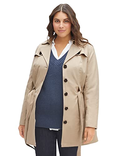 Sheego Damen Große Größen Trenchcoat als Klassiker und Kombipartner Trenchcoat Citywear klassisch Zierknöpfe unifarben von Sheego