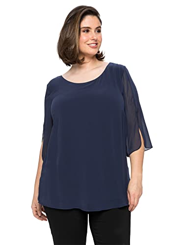 Sheego Damen Große Größen Tunika im Layerlook mit Chiffon Abendmode elegant Rundhals-Ausschnitt - von Sheego