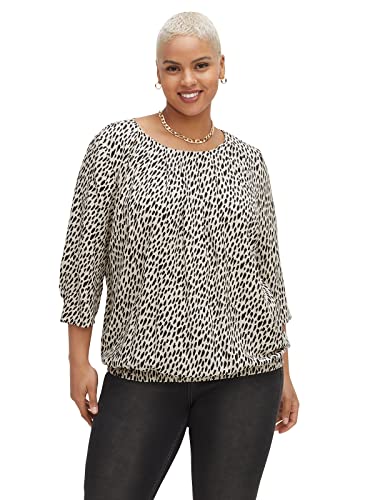 Sheego Damen Große Größen Tunika im Leo-Print, mit Saum-Gummizug Citywear feminin Rundhals-Ausschnitt - Sheego Damen Große Größen Tunika im Leo-Print, mit Saum-Gummizug Citywear feminin Rundhals-Ausschnitt - von Sheego
