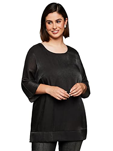 Sheego Damen Große Größen Tunika in dezent glänzender Crinkle-Optik Partymode elegant Rundhals-Ausschnitt - von Sheego