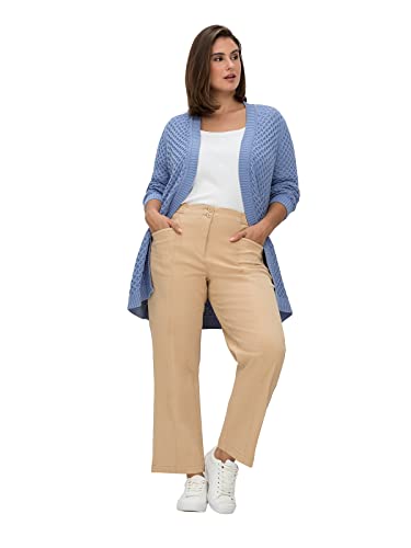 Sheego Damen Große Größen Twillhose mit Teil-Gummibund und Biese Freizeitmode sportlich - von Sheego