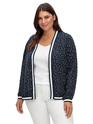 Sheego Damen Große Größen Verschlusslose Blousonjacke mit Minimalprint Blouson Freizeitmode trendig - gemustert von Sheego