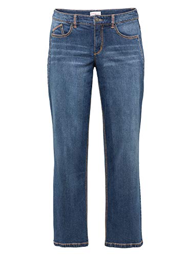 Sheego Damen Jeanshose mit auffälligen Nähten Dark Blue Denim, 56 von Sheego