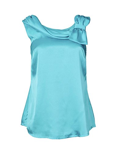Sheego Damen-Top Satin-Top Türkis Größe 40 von Sheego