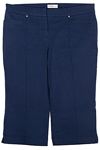 Sheego Hose Caprihose Sommerhose 3/4 Jeans Slim Fit Damen Stretch, Farbe:Marine (Navy), Damengrößen:50, Hosenlänge:L21 von Sheego