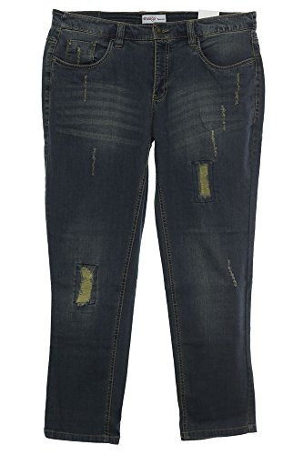 Sheego Jeans Die Schmale Hose Pants Damen Stretch Used Look Plusgröße Kurzgröße, Farbe:Jeansblau;Damengrößen:29 von Sheego