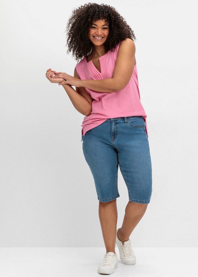 Sheego Jeansshorts Jeansbermudas . von Sheego