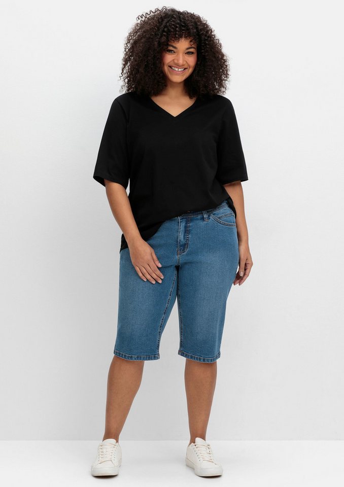 Sheego Jeansshorts Jeansbermudas . von Sheego