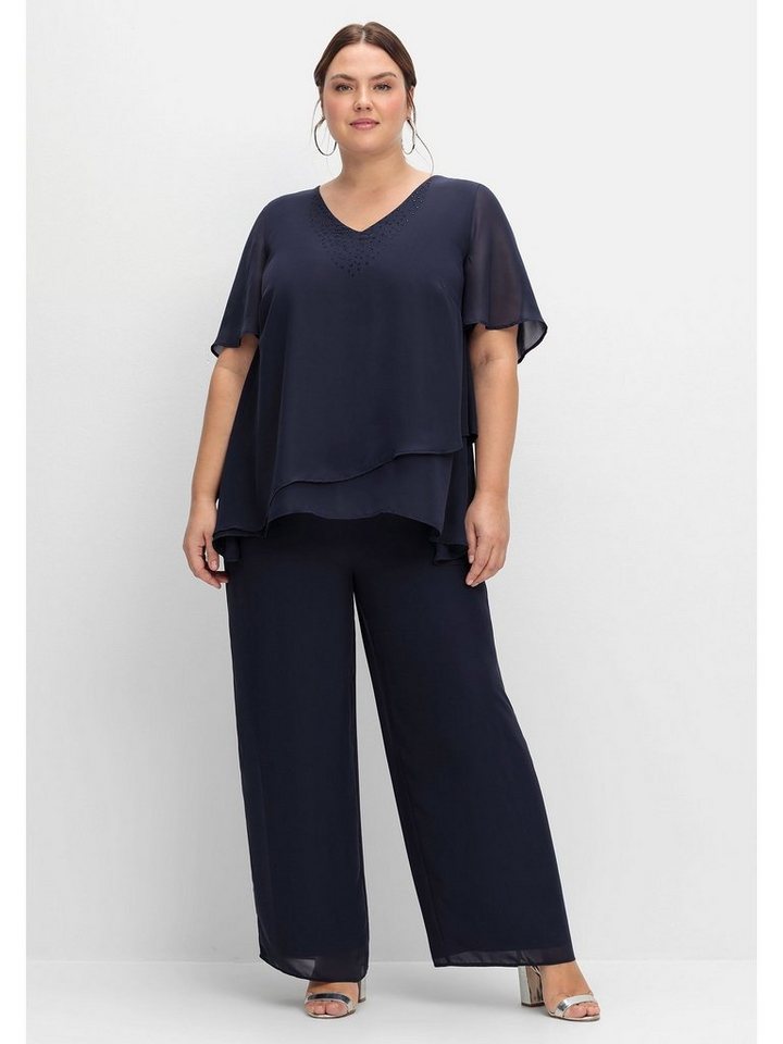 Sheego Jumpsuit Große Größen im Lagenlook, mit weitem Bein von Sheego