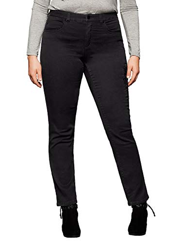 Sheego Damen Jeans mit besonderer Perlen-Stickerei Black Denim, 48 von Sheego
