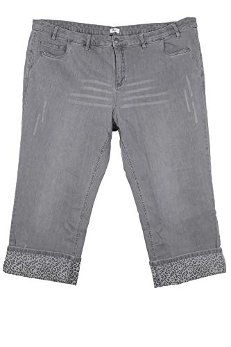 Sheego Lana Stretchjeans Die Gerade Straight Fit Damen Denim, Farbe:grau, Damengrößen:58, Hosenlänge:L26 von Sheego