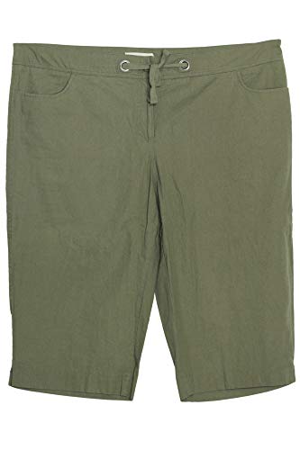 Sheego Leinen Shorts Kurze Hose Sommerhose Bermuda Damen Plusgröße, Damengrößen:50, Farbe:Khaki von Sheego