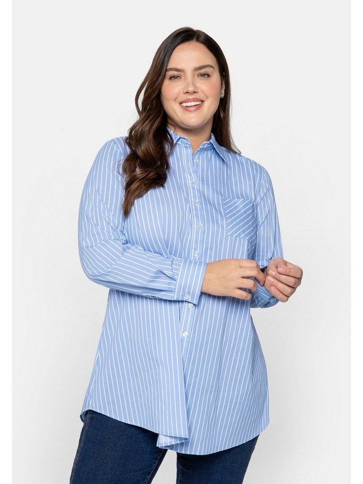 Sheego Longbluse Große Größen mit gerundetem Saum von Sheego
