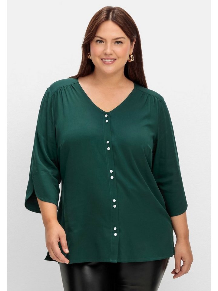 Sheego Shirtbluse Große Größen mit 3/4-Ärmeln von Sheego