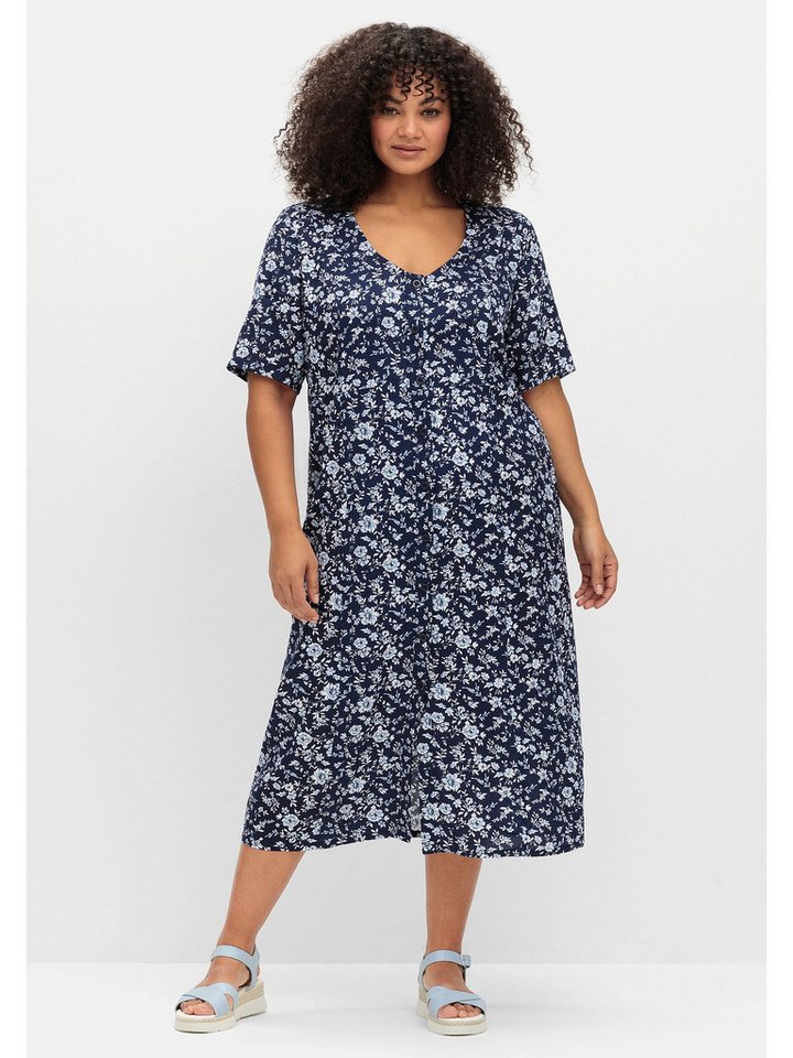 Sheego Sommerkleid Große Größen in Midilänge mit Blümchenprint von Sheego