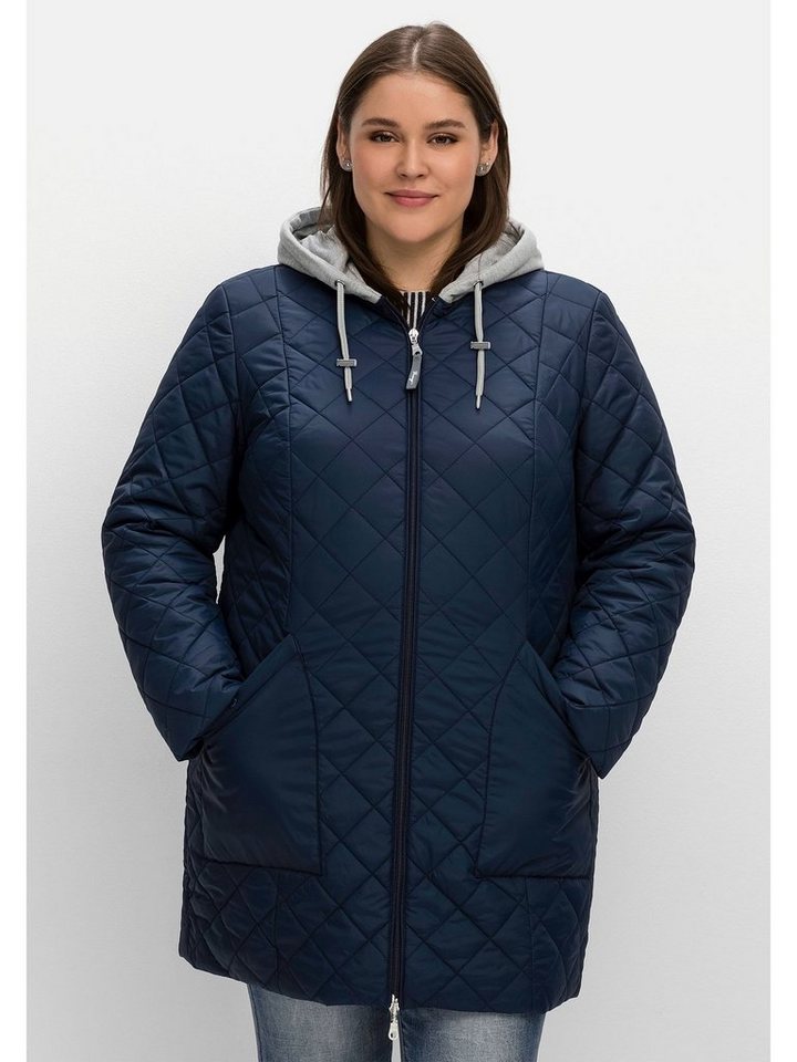 Sheego Steppjacke Große Größen mit Jerseykapuze und 2-Wege-Zipper von Sheego