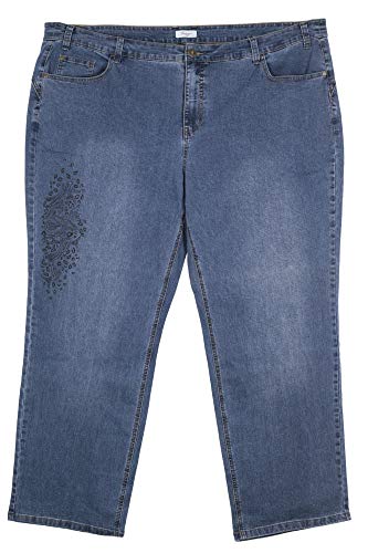 Sheego Stretchjeans Die Gerade Straight Fit Damen, Farbe:blau, Damengrößen:58, Hosenlänge:L32 von Sheego