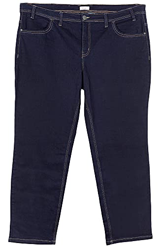 Sheego Stretchjeans Die Schmale Slim Damen Rinsed Denim, Farbe:dunkelblau, Damengrößen:56, Hosenlänge:L32 von Sheego