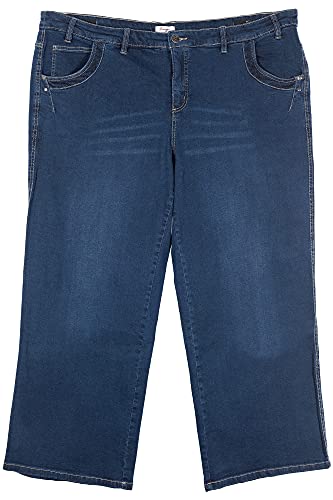 Sheego Stretchjeans Die Weite Straight Damen Jeans Denim, Farbe:dunkelblau, Damengrößen:56, Hosenlänge:L32 von Sheego