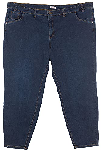 Sheego Stretchjeans Skinny Slim Jeans Damen Denim, Farbe:dunkelblau, Damengrößen:58, Hosenlänge:L30 von Sheego