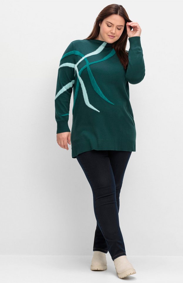 Sheego Strickpullover Feinstrickpullover . mit Flauschgarn-Intarsien von Sheego