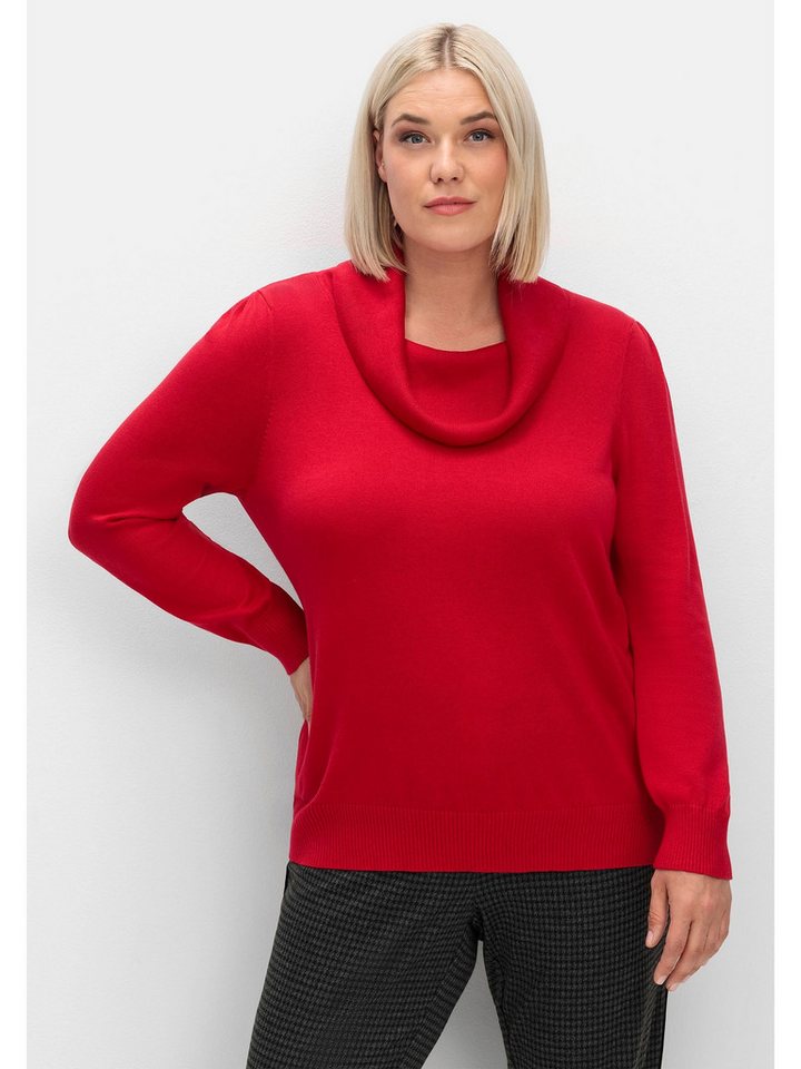 Sheego Strickpullover Große Größen mit weitem Wasserfall-Rollkragen von Sheego