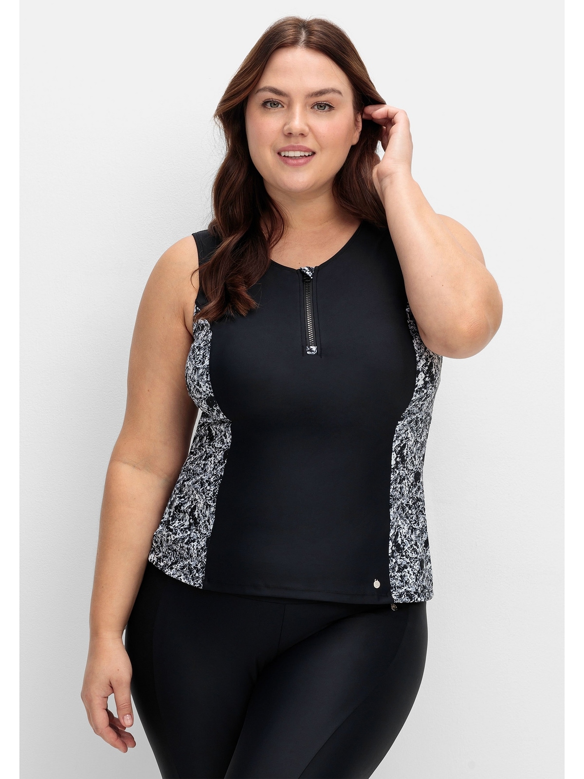 Sheego Tankini-Top "Große Größen" mit Soft Cups und Front-Zipper von Sheego