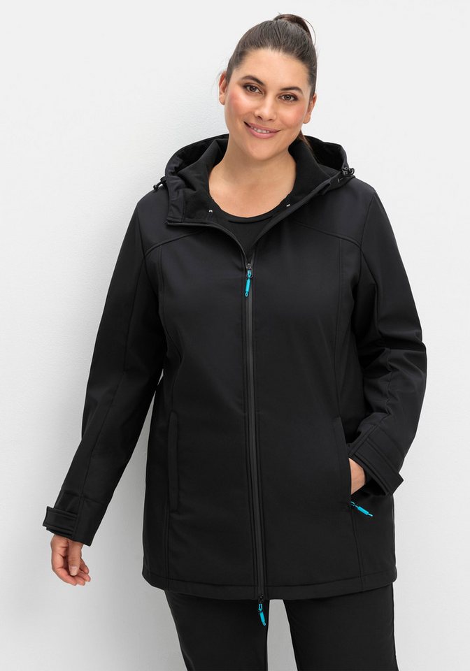 Sheego Trainingsjacke Softshelljacke Länge ca. 82cm von Sheego