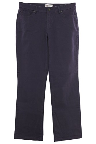 sheego Jeans Hose Pants Die Gerade Damen Stretch Gabardine Plusgröße Kurzgröße, Farbe:lila;Damengrößen:20 von Sheego