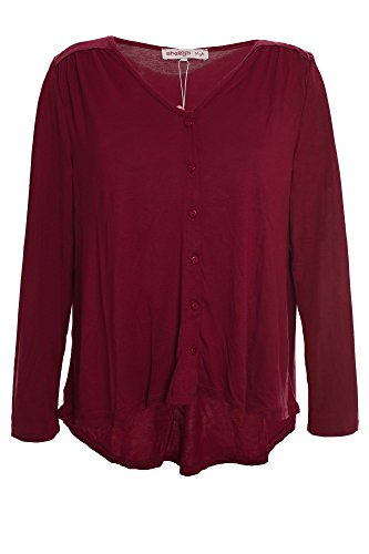 sheego Jerseyjacke Cardigan Jacke Damen Plusgröße Viskose Lagenlook, Farbe:weinrot;Damengrößen:48 von Sheego