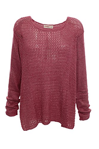 sheego Pullover Damen Langarm Lagenlook Plusgröße, Farbe:rot;Damengrößen:44 von Sheego