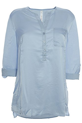 sheego Tunika Shirt Bluse Damen Langarm Lagenlook Plusgröße, Farbe:hellblau;Damengrößen:46 von Sheego
