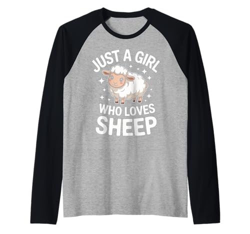 Schafe Nur EIN Mädchen, das Schafe liebt Raglan von Sheep Farmer Lamb Sheeple Shepherd