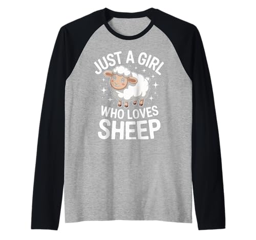 Schafe Nur EIN Mädchen, das Schafe liebt Raglan von Sheep Farmer Lamb Sheeple Shepherd