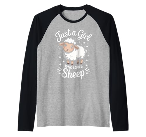 Schafe Nur EIN Mädchen, das Schafe liebt Raglan von Sheep Farmer Lamb Sheeple Shepherd