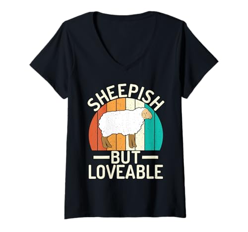 Damen Schaf, Aber liebenswertes Schaf T-Shirt mit V-Ausschnitt Damen Schaf, Aber liebenswertes Schaf T-Shirt mit V-Ausschnitt von Sheep Gifts & Sheep Decor